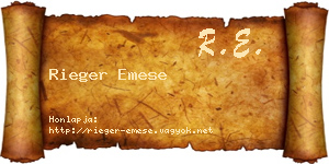 Rieger Emese névjegykártya